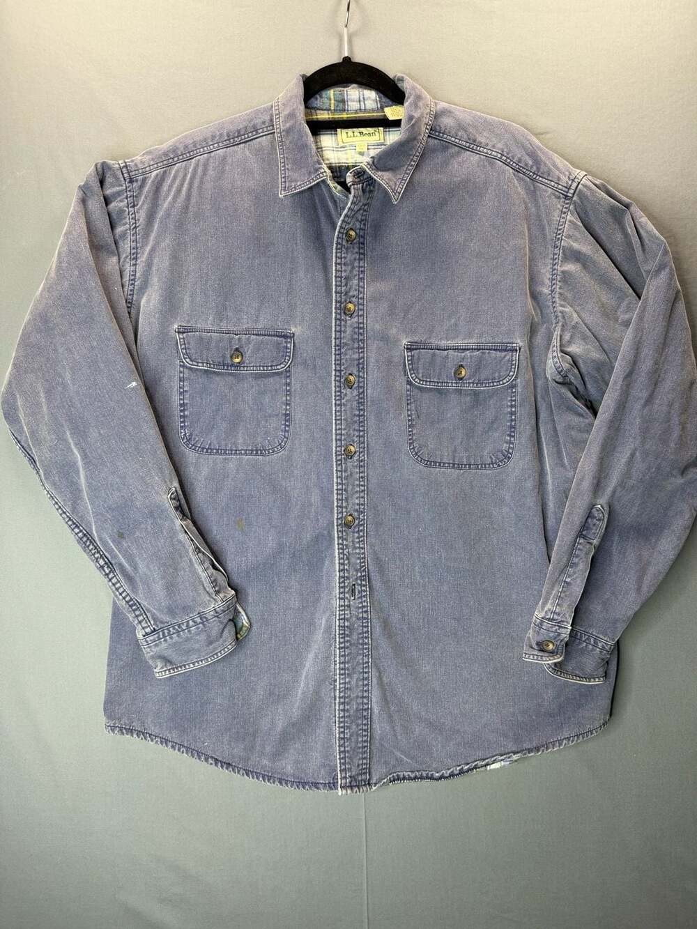 Vintage L.L. Bean Flannel Lined Denim Camping Shacket Blue Men's XL Regular